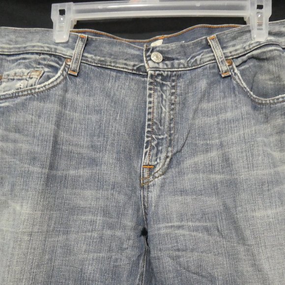 7 FOR ALL MANKIND | Bootcut | size 36 | Distressed Faded Blue Denim - Picture 4 of 16